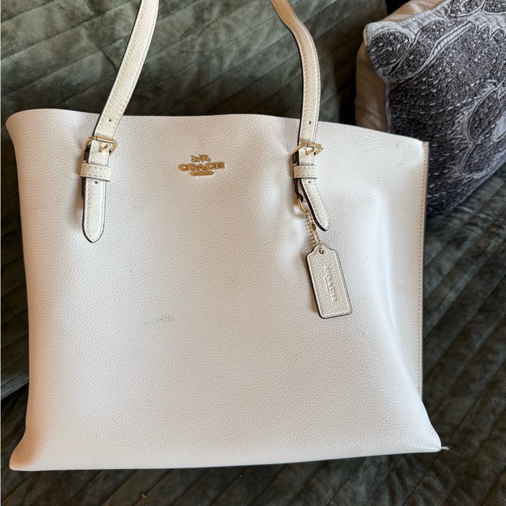Coach Ivory Leather Tote Bag